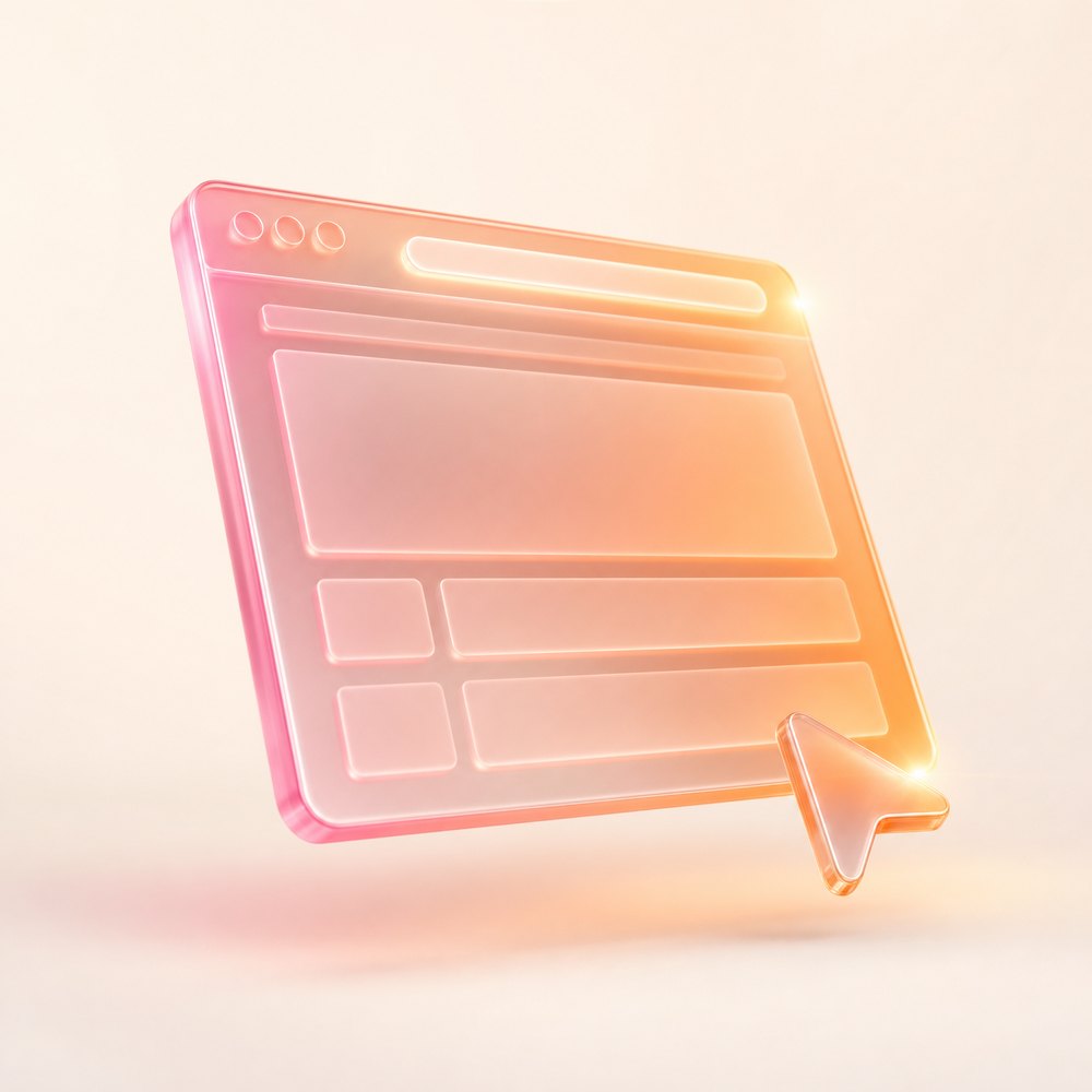 Frosted-glass browser tile representing a GRIFFAIN website